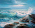 Waves Crashing on Rocks